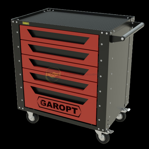 Тележка инструментальная Garopt серия Low-cost 5 ящиков красная